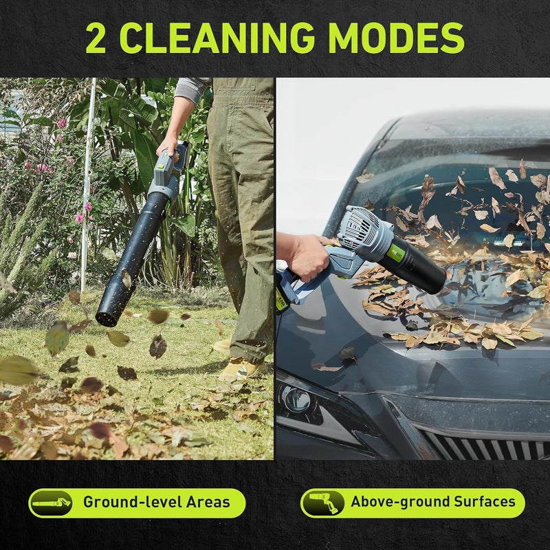 TaskStar Leaf Blower for Lawn: 550CFM Battery Electric Cordless Small Blower with Swivel Head Total 8.0 Ah Battery & Charger - Mini-Leaf for Decker Car Patio Yard - Image 2